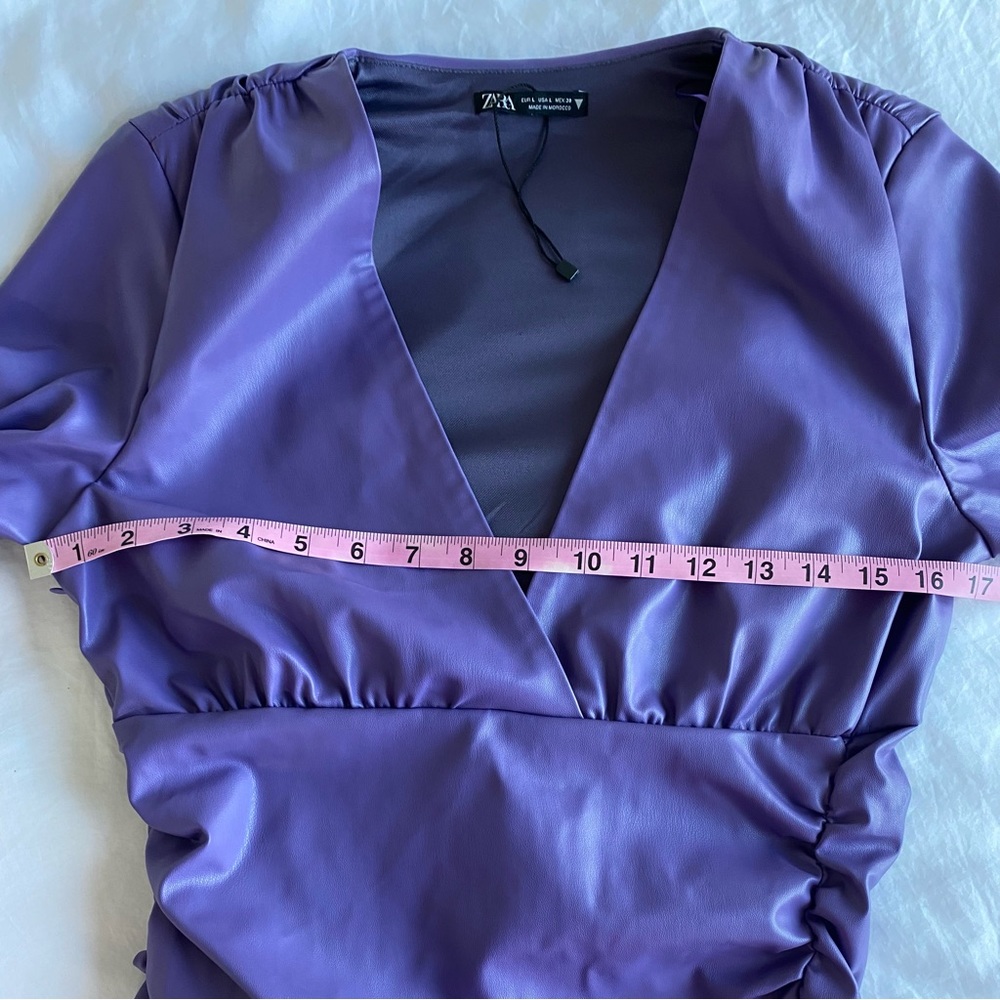 Zara Faux Leather Dress Long Sleeves in Purple - Picture 14 of 16